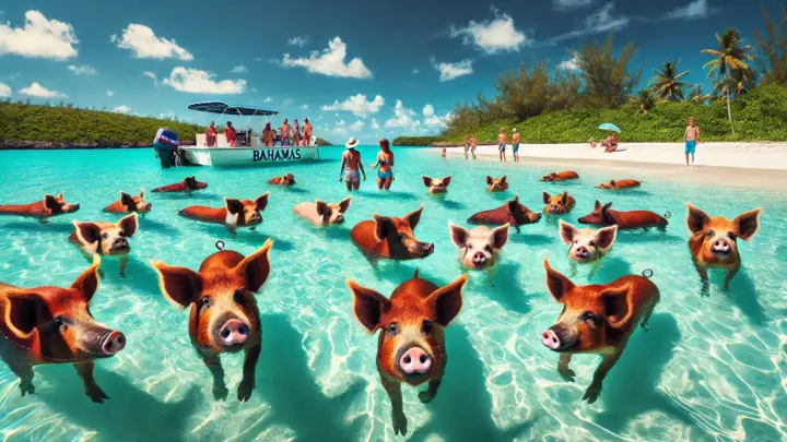 Schwimmende Schweine auf den Bahamas – Ein einzigartiges Naturphänomen