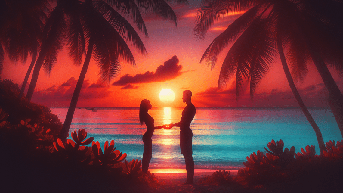 Beobachtung des Sonnenuntergangs auf Seven Mile Beach auf Grand Cayman – romantische Momente