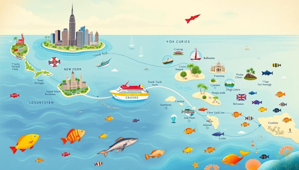 2 Wochen Kreuzfahrt New York & Bahamas Route