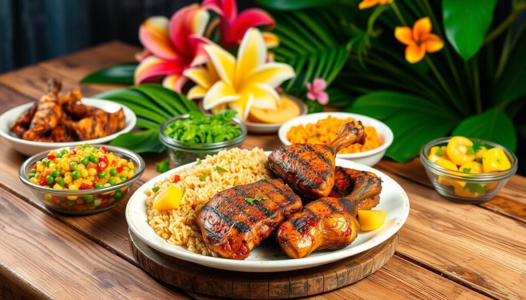 Jamaikanische Küche Jerk-Gericht Jamaikanische Küche Jerk-Gericht