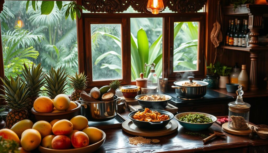 Karibische Küche während der Regenzeit